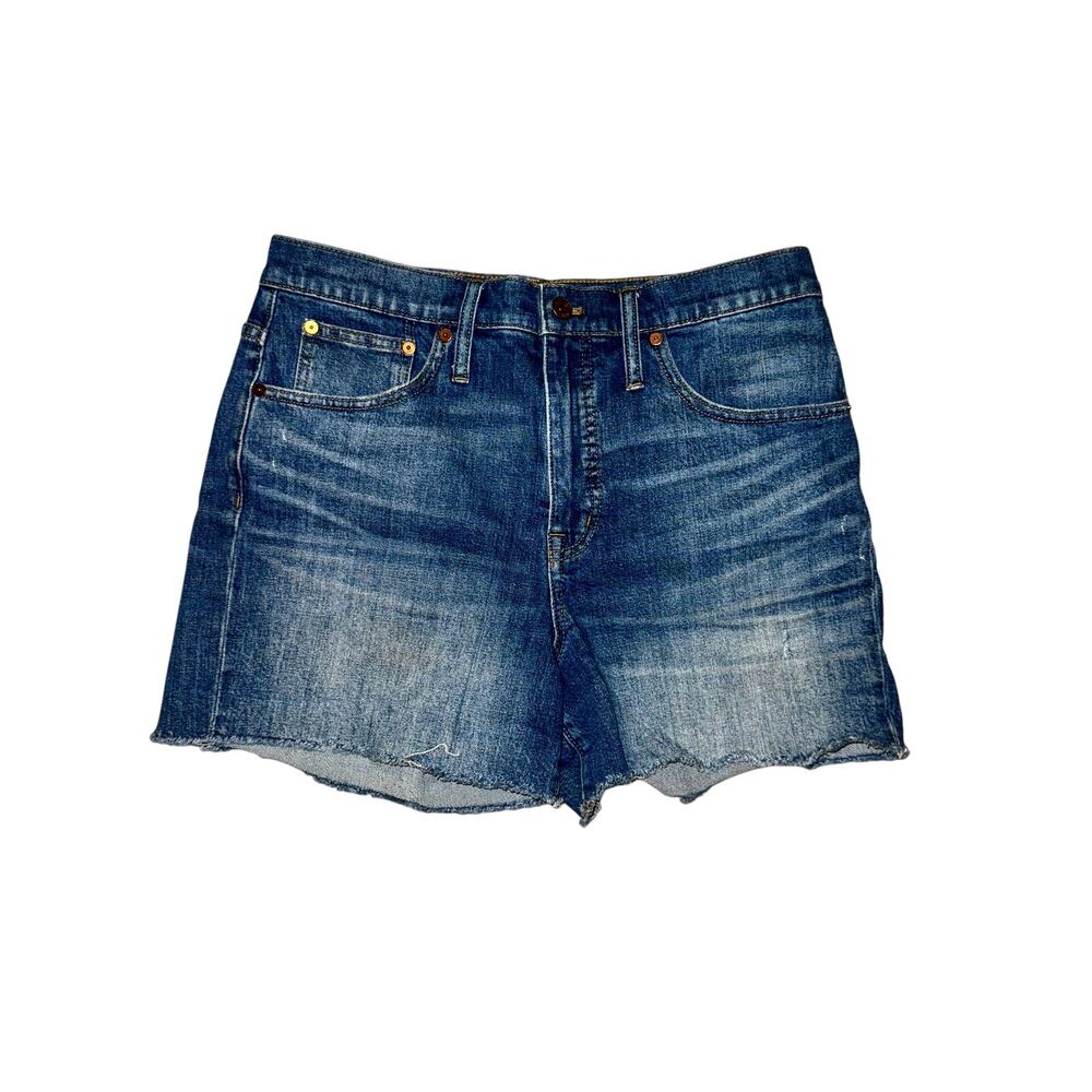 Madewell High-Rise Denim Shorts Women's Size 30 Blue Glenoaks Wash Raw Hem